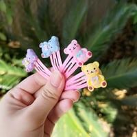 Image 5 of Cute Pastel Bear Hair Clips 4 piece set