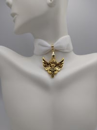 Image 5 of White & Gold Cherub Angel Choker