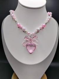 Image 13 of Coquette Glass Heart Necklace