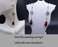 Image 3 of Gothic Rose Wine Red Teardrop Choker