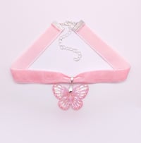 Image 2 of Pink Butterfly Fairy Choker