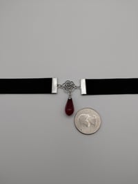 Image 5 of Gothic Rose Wine Red Teardrop Choker