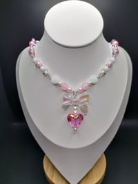 Image 4 of Pink Princess Heart Gem Necklace