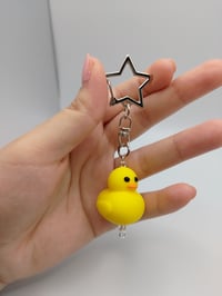 Image 2 of Cute silly fat duck keychain