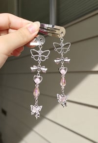 Image 2 of Shiny Fairy Butterfly Crystal Hair Clips