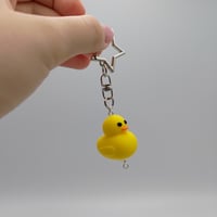 Image 3 of Cute silly fat duck keychain