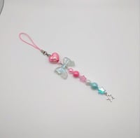 Image 1 of Pink & Blue Decora Keychain Phone Strap