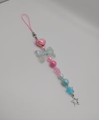 Image 2 of Pink & Blue Decora Keychain Phone Strap