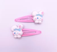 Image 3 of Kawaii Pastel Bunny 2pc hairclip set