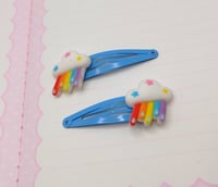 Image 2 of Rainbow Hair Clips 2pc Set