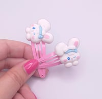 Image 4 of Kawaii Pastel Bunny 2pc hairclip set