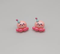 Image 3 of Cute Pink Octopus Clown Stud Earrings