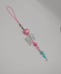 Image 3 of Pink & Blue Decora Keychain Phone Strap