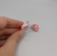 Image 4 of Cute Pink Octopus Clown Stud Earrings