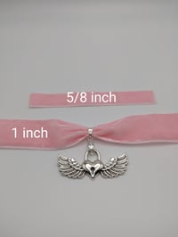 Image 4 of Y2k Pink Angelic Heart Locket Choker