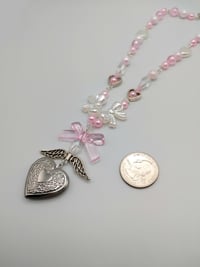 Image 5 of Coquette Angelic Heart Locket Necklace