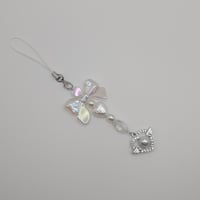 Image 3 of Coquette y2k Angelic Pearl Keychain Phone Strap