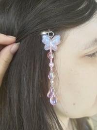 Image 4 of Dreamy Pink Butterfly Fairy Dangling Hair Clips