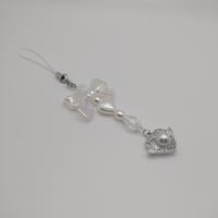 Image 4 of Coquette y2k Angelic Pearl Keychain Phone Strap