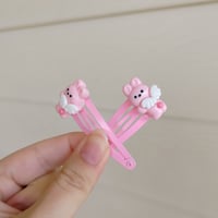 Image 2 of Kawaii Pink Bunny Wings Hair Clip 2 piece set