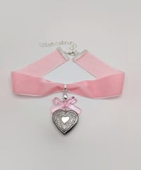 Image 1 of Coquette Dolly Heart Locket Choker