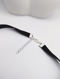 Image 5 of Elegant Gothic Black Glass Heart Velvet Choker Necklace