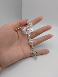 Image 4 of Coquette y2k Bow Rhinestone Cross Keychain Phone Strap