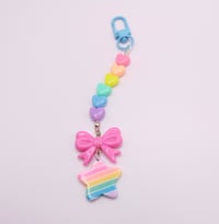 Image 5 of Pastel Rainbow Star Bow Keychain