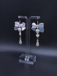 Image 9 of Coquette Fairy Lace Pearl Bow Earrings