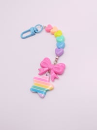 Image 6 of Pastel Rainbow Star Bow Keychain