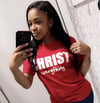 Designer CHRISTeverything Embroidered T-Shirt (Red)