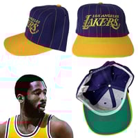 Los Angeles Lakers Pinstripe Purp N Yellow Script