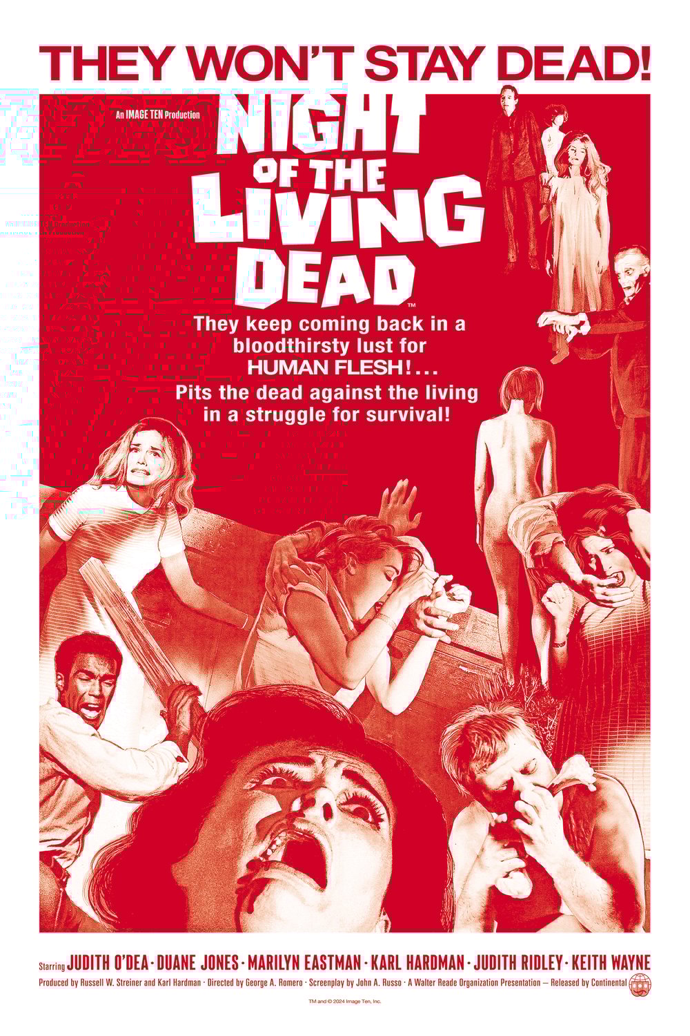 "Night of the Living Dead" (Red Variant) 24" x 36" limited AP edition screen print