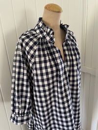 Image 1 of The Bea Top - Large Navy Check 