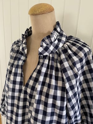 Image of The Bea Top - Large Navy Check 
