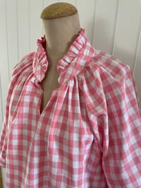 Image 1 of The Bea Top - Coral Pink CHeck