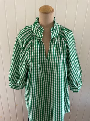 Image of The Bea Top - Emerald Green Check