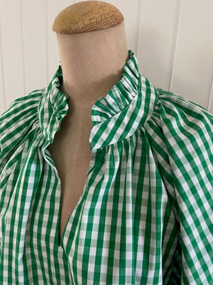 Image of The Bea Top - Emerald Green Check
