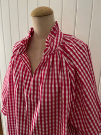 Image 1 of The Bea Top - Hot Pink Check