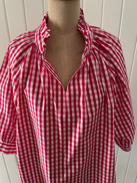 Image 3 of The Bea Top - Hot Pink Check