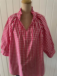 Image 4 of The Bea Top - Hot Pink Check