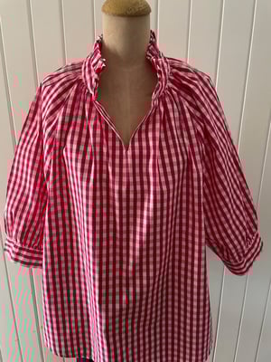 Image of The Bea Top - Hot Pink Check