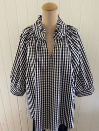 Image 1 of The Bea Top - Navy Check