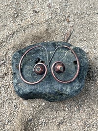 Image 2 of Copper barnacle earrings (black rustic)