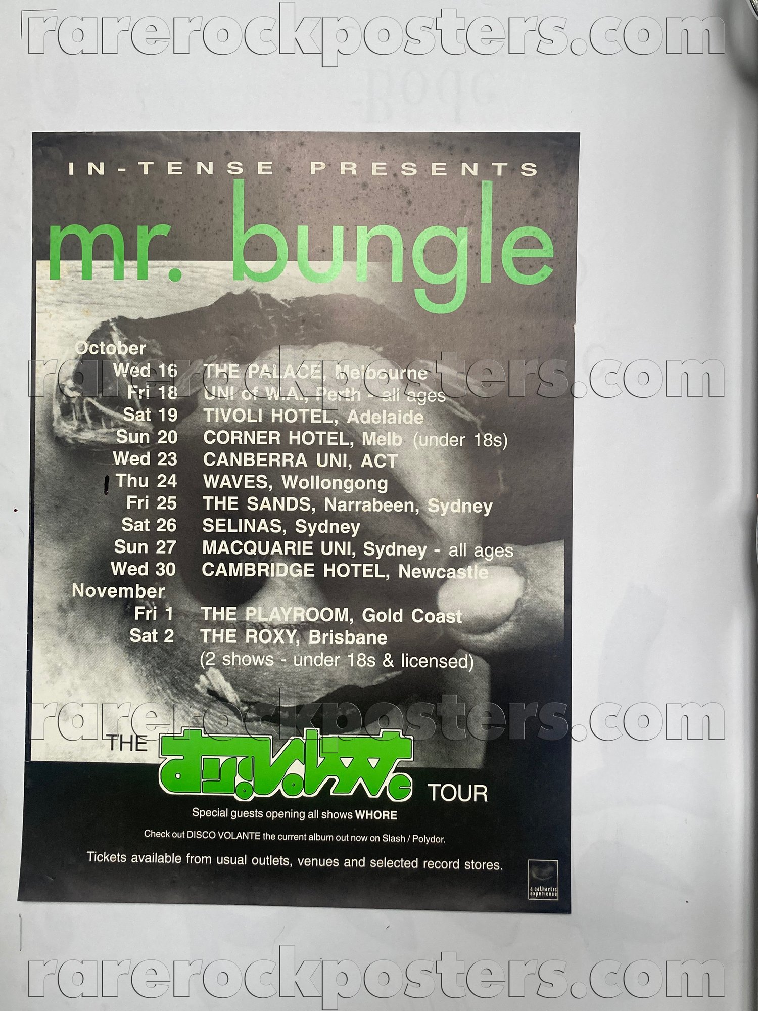 MR BUNGLE ~ DISCO VOLANTE ~ ORIGINAL 1996 AUSTRALIAN TOUR POSTER