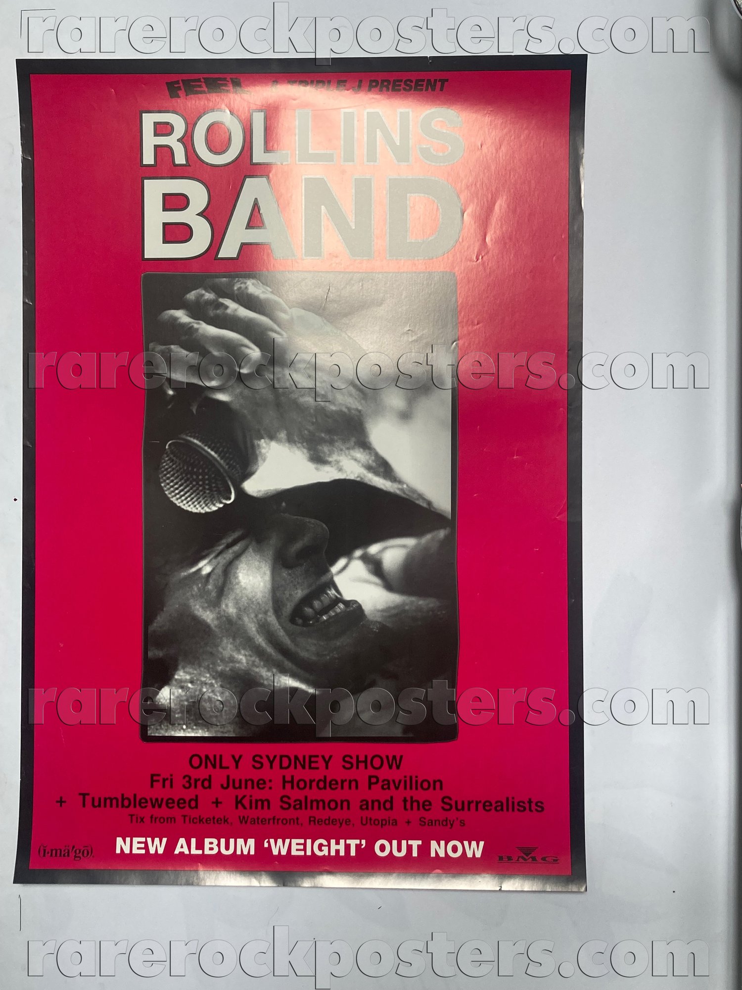 ROLLINS BAND ~ WEIGHT ~ ORIGINAL 1994 AUSTRALIAN GIG POSTER ~ SYDNEY