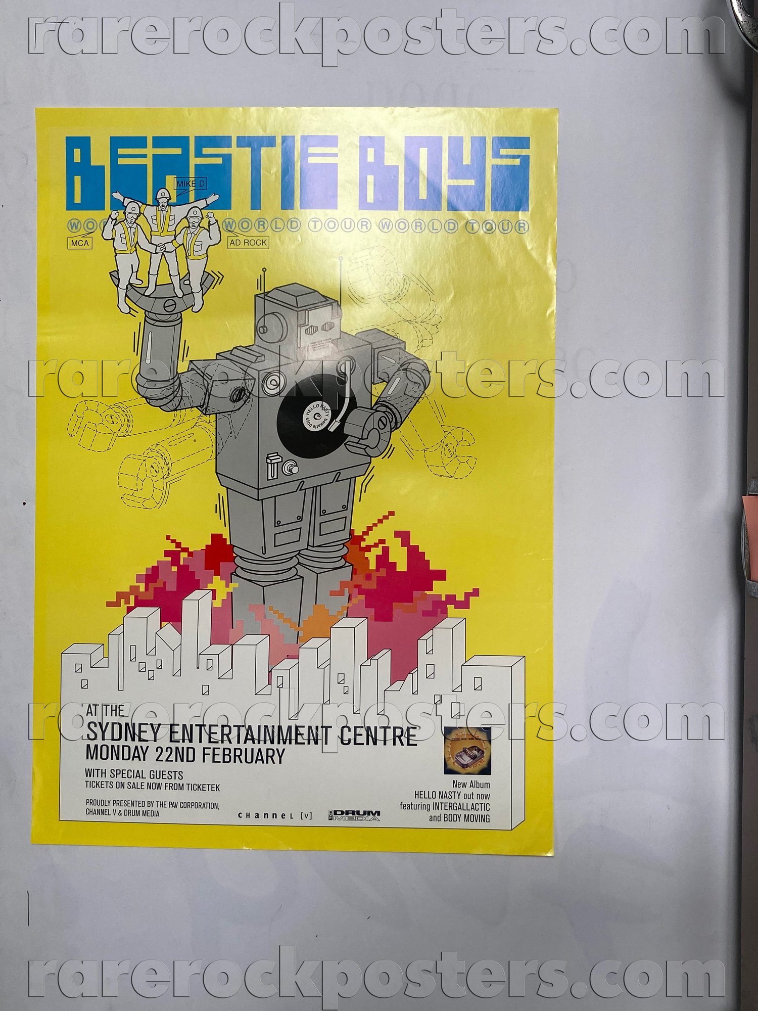 BEASTIE BOYS ~ HELLO NASTY ~ ORIGINAL 1999 AUSTRALIAN GIG POSTER ~ SYDNEY