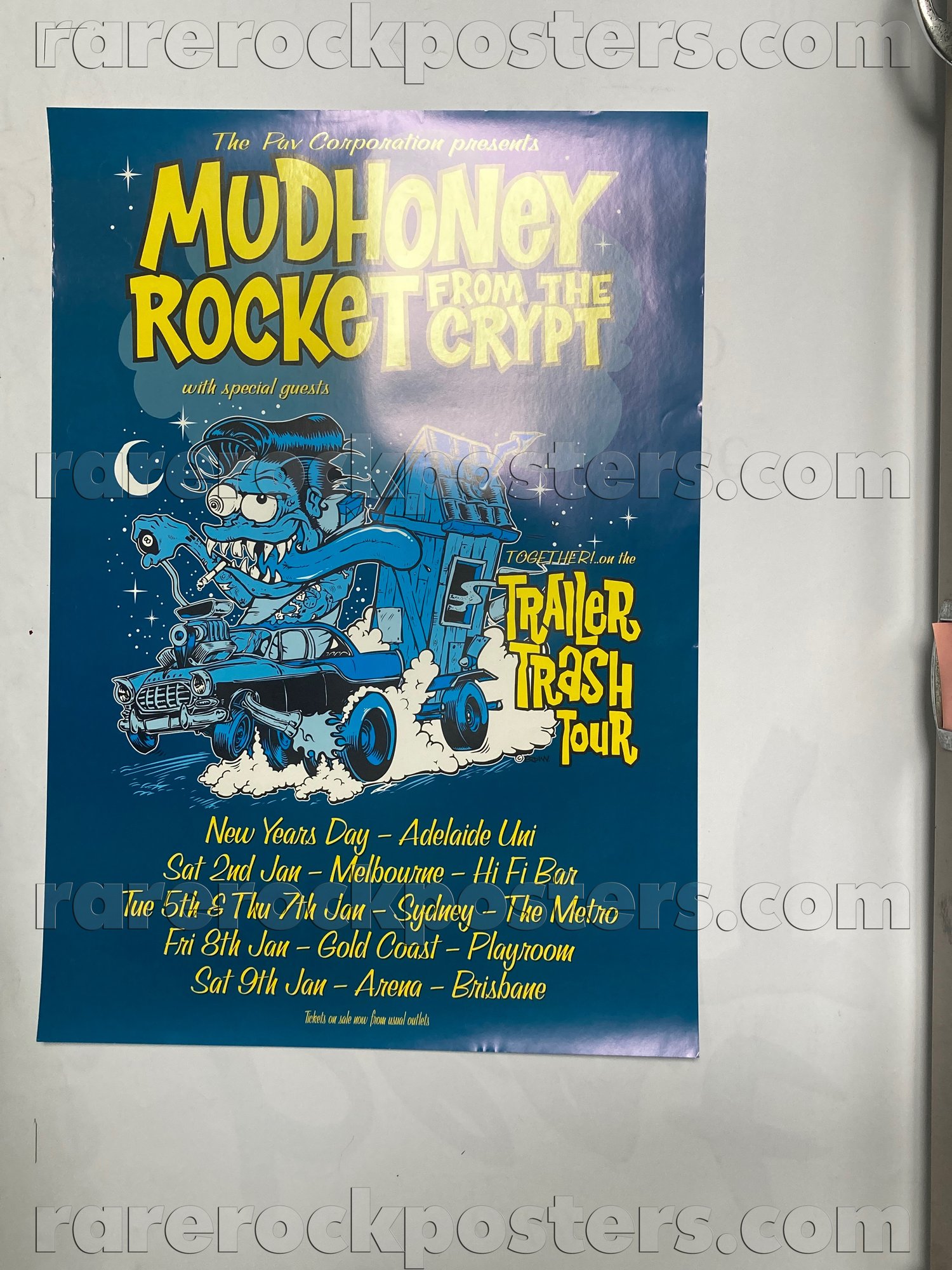 MUDHONEY / ROCKET FROM THE CRYPT ~ ORIGINAL 1999 AUSTRALIAN TOUR POSTER