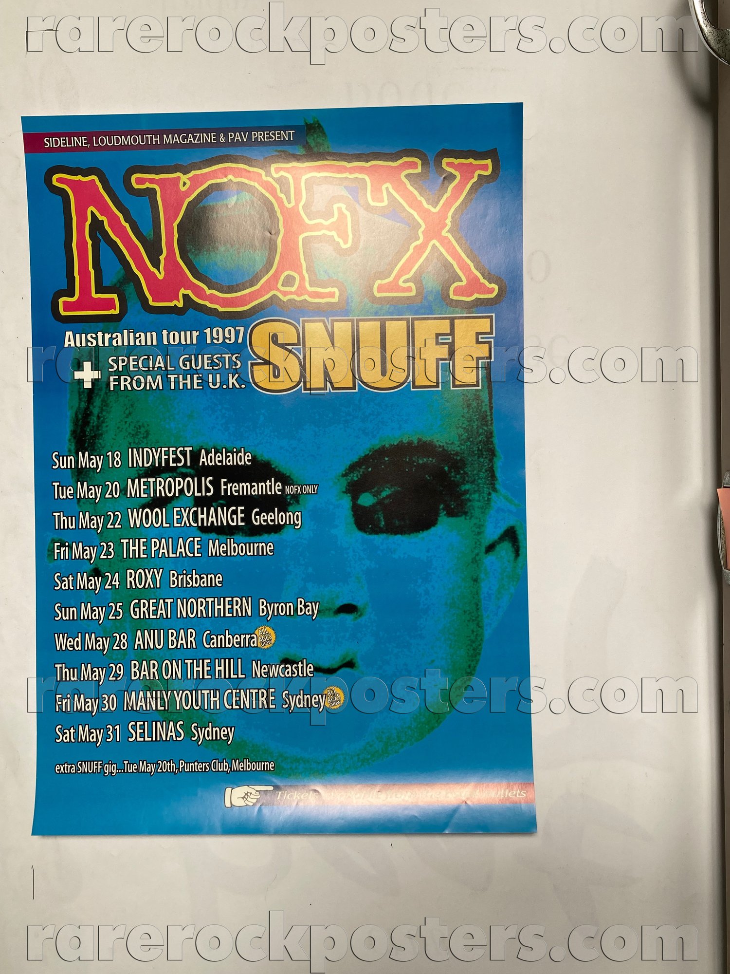 NOFX / SNUFF ~ ORIGINAL 1997 AUSTRALIAN TOUR POSTER