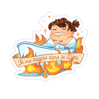 Image 1 of Sticker "Je me baigne dans le déni"